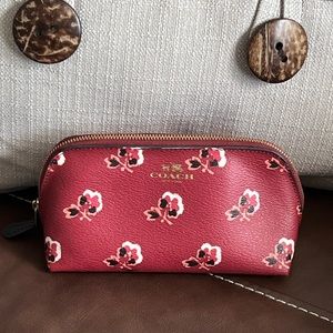 Beautiful Coach Floral print Leather Cosmetic Bag